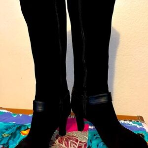 NEW Alex Marie black boots 7.5 knee length 3” heel